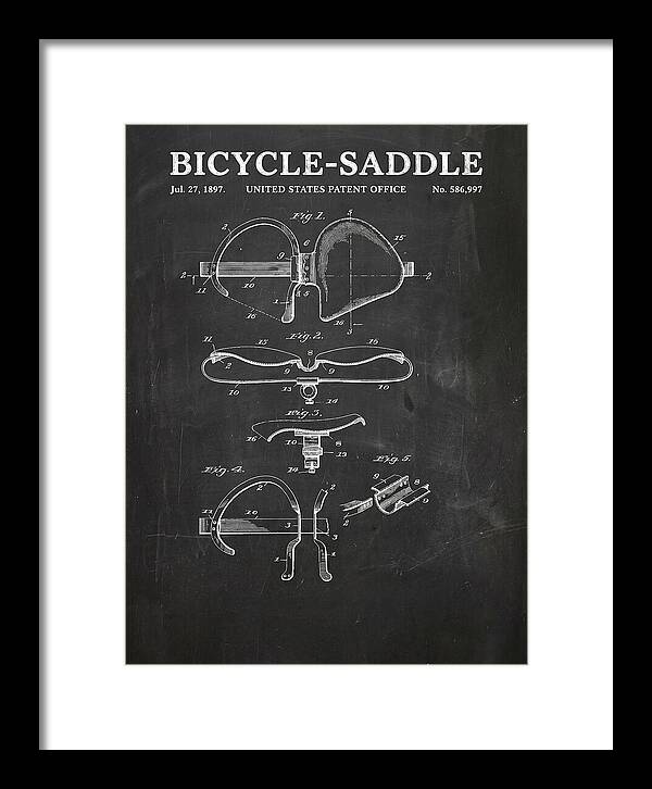 Bicycle Saddle Chalkboard Patent Us586997a