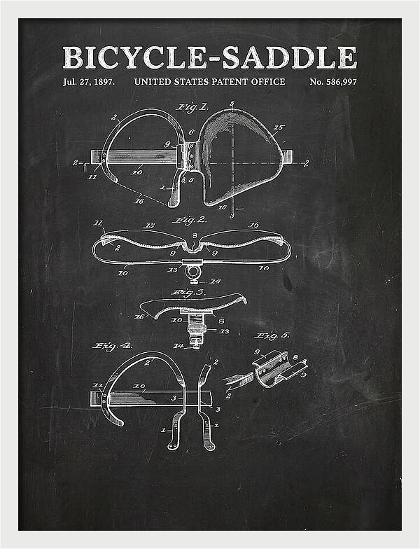Bicycle Saddle Chalkboard Patent Us586997a