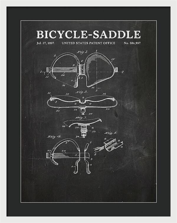 Bicycle Saddle Chalkboard Patent Us586997a
