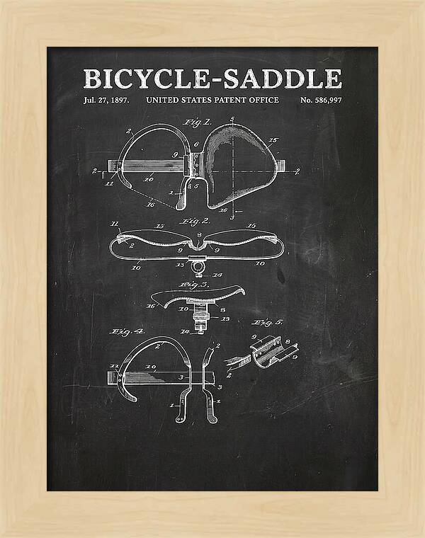 Bicycle Saddle Chalkboard Patent Us586997a