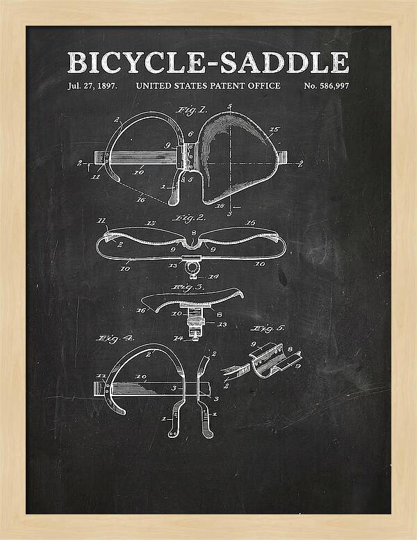 Bicycle Saddle Chalkboard Patent Us586997a
