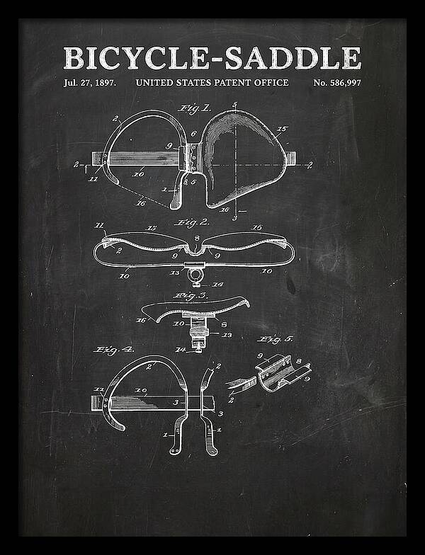 Bicycle Saddle Chalkboard Patent Us586997a