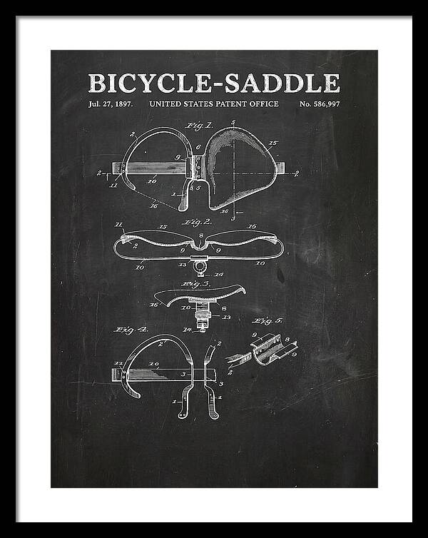 Bicycle Saddle Chalkboard Patent Us586997a