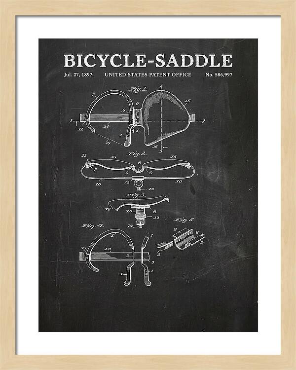 Bicycle Saddle Chalkboard Patent Us586997a