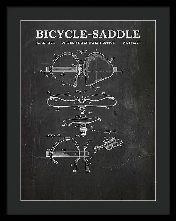 Bicycle Saddle Chalkboard Patent Us586997a