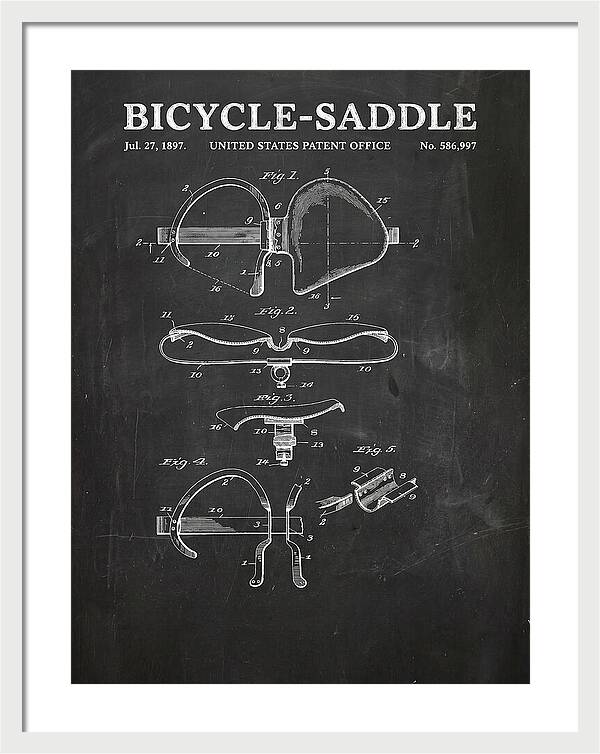 Bicycle Saddle Chalkboard Patent Us586997a
