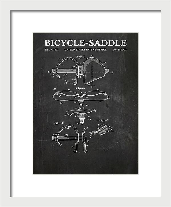 Bicycle Saddle Chalkboard Patent Us586997a