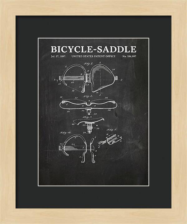 Bicycle Saddle Chalkboard Patent Us586997a