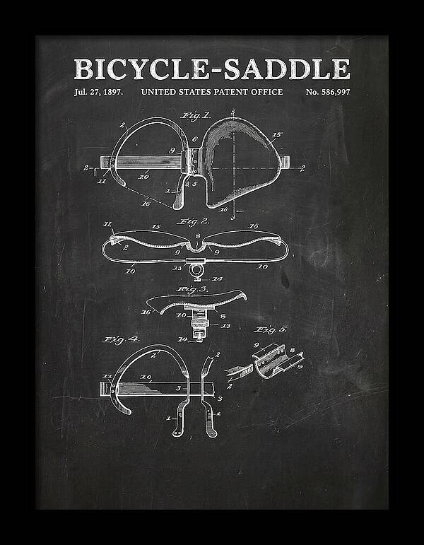 Bicycle Saddle Chalkboard Patent Us586997a