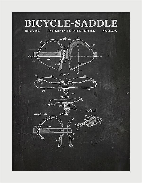 Bicycle Saddle Chalkboard Patent Us586997a