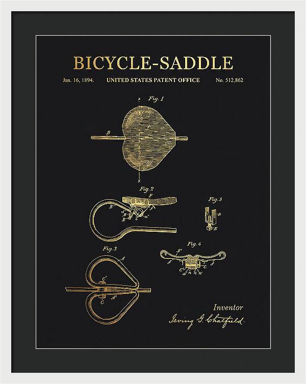 Bicycle Saddle Gold Patent Us512862a