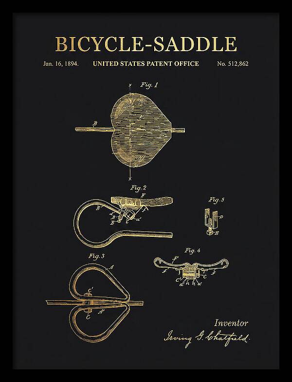 Bicycle Saddle Gold Patent Us512862a