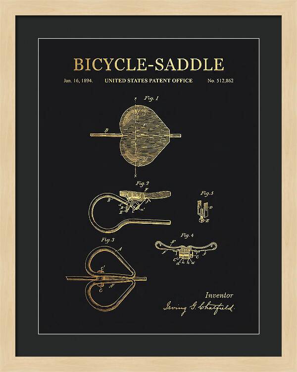 Bicycle Saddle Gold Patent Us512862a