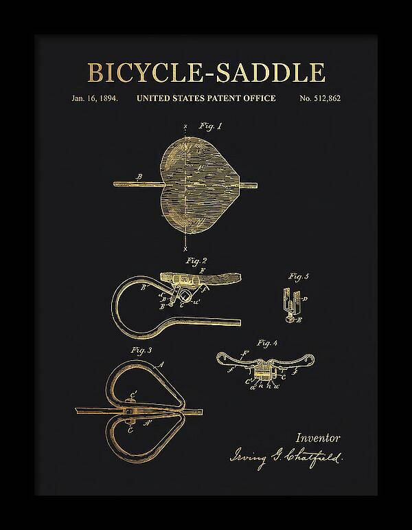 Bicycle Saddle Gold Patent Us512862a