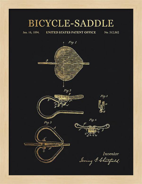 Bicycle Saddle Gold Patent Us512862a