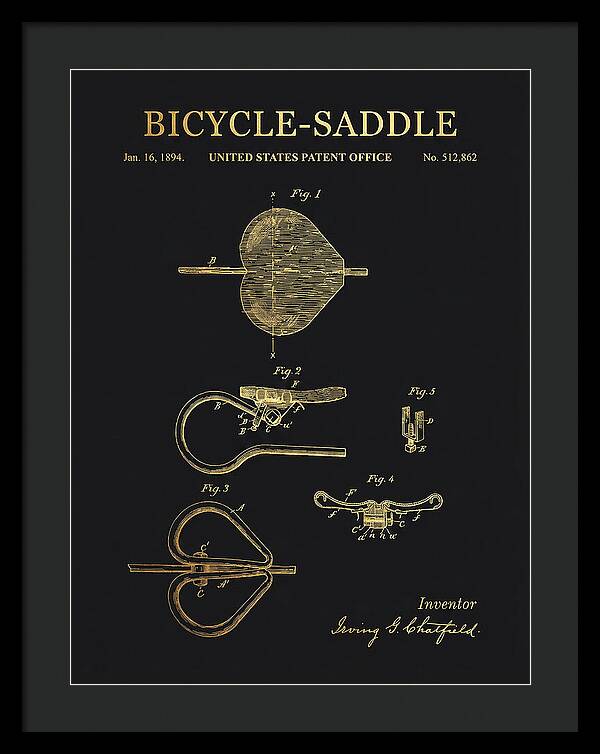 Bicycle Saddle Gold Patent Us512862a