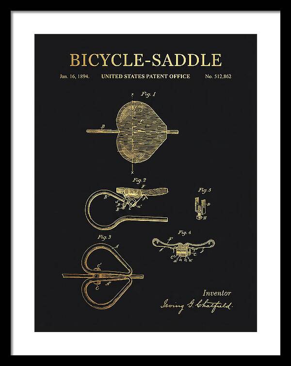 Bicycle Saddle Gold Patent Us512862a