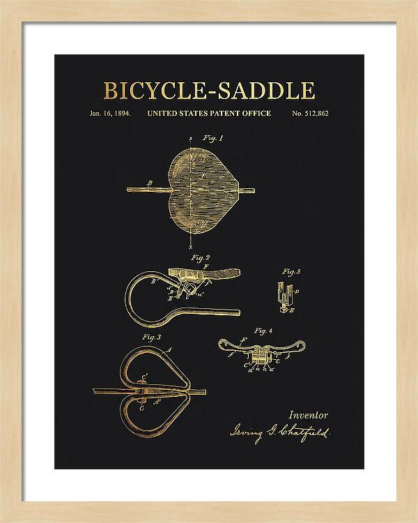 Bicycle Saddle Gold Patent Us512862a