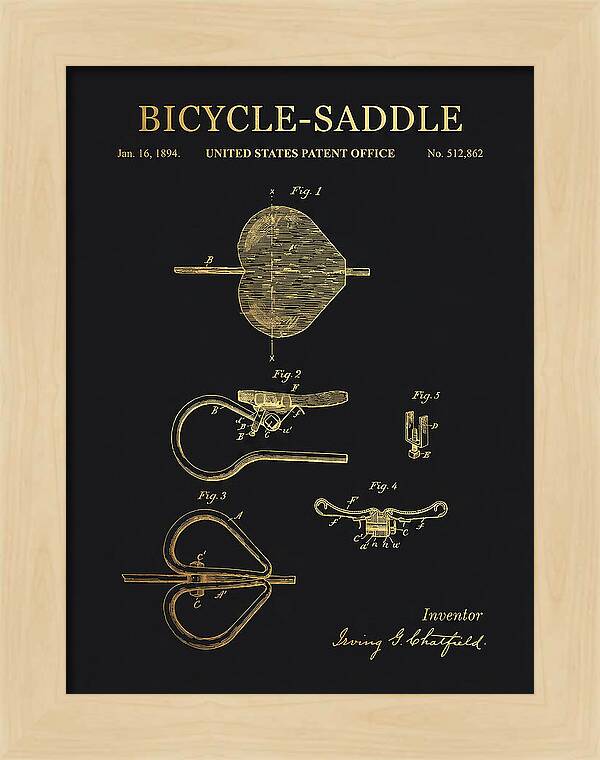 Bicycle Saddle Gold Patent Us512862a