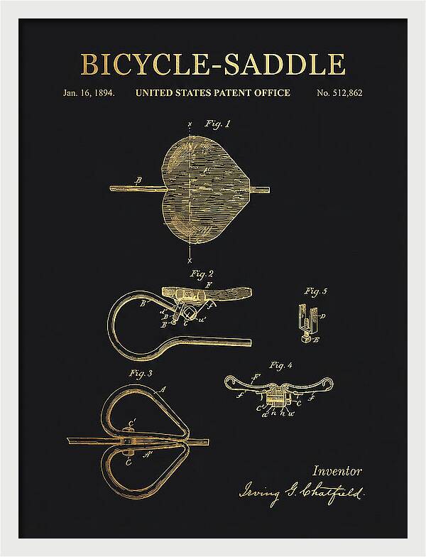 Bicycle Saddle Gold Patent Us512862a