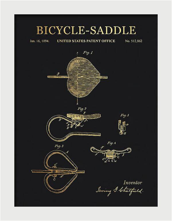 Bicycle Saddle Gold Patent Us512862a