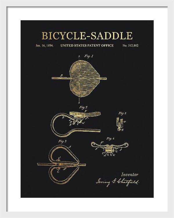 Bicycle Saddle Gold Patent Us512862a