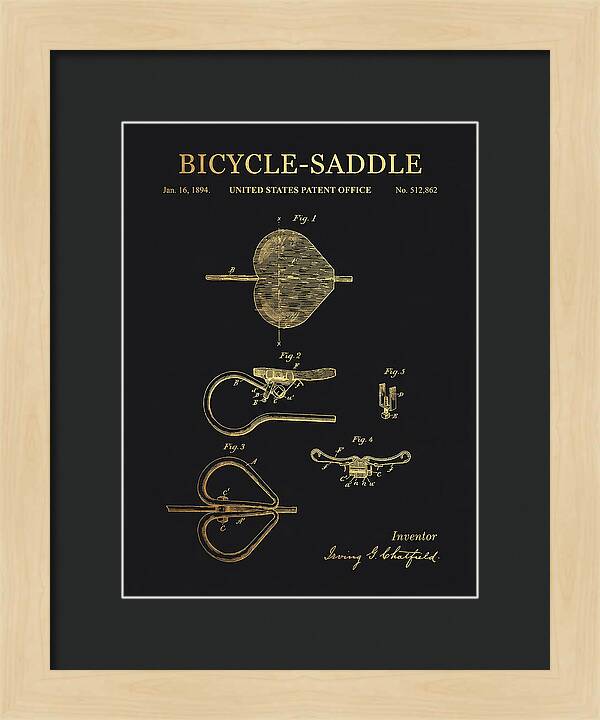 Bicycle Saddle Gold Patent Us512862a
