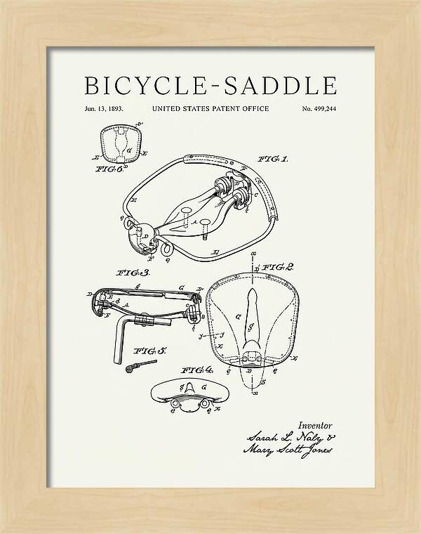Bicycle Saddle Minimalist Patent Us499244a
