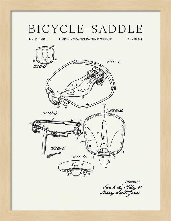 Bicycle Saddle Minimalist Patent Us499244a