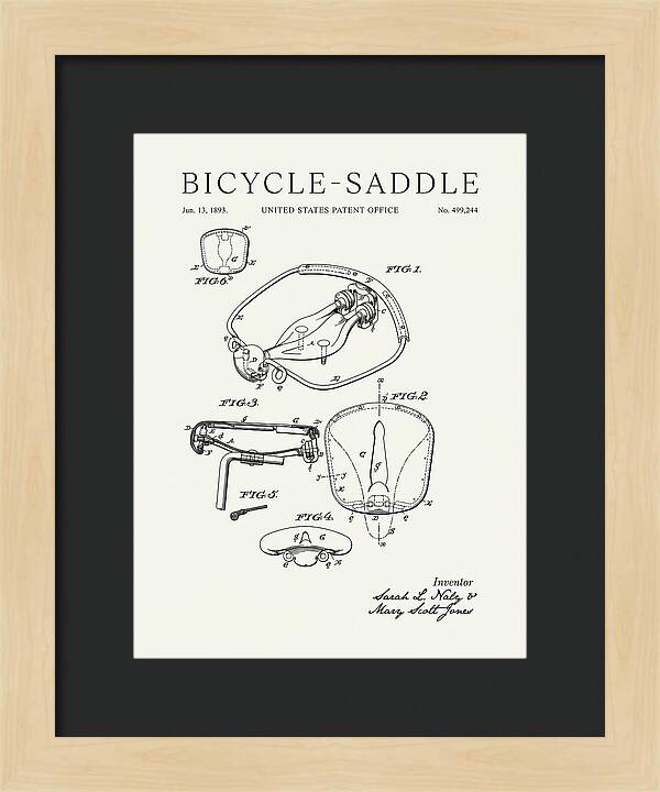 Bicycle Saddle Minimalist Patent Us499244a