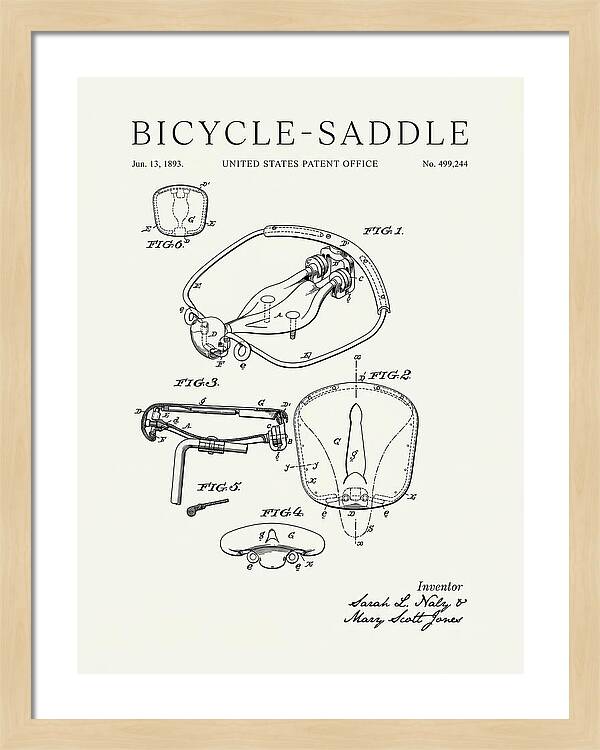 Bicycle Saddle Minimalist Patent Us499244a