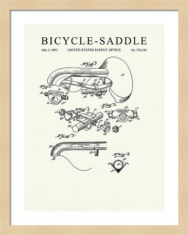 Bicycle Saddle Minimalist Patent Us578120a