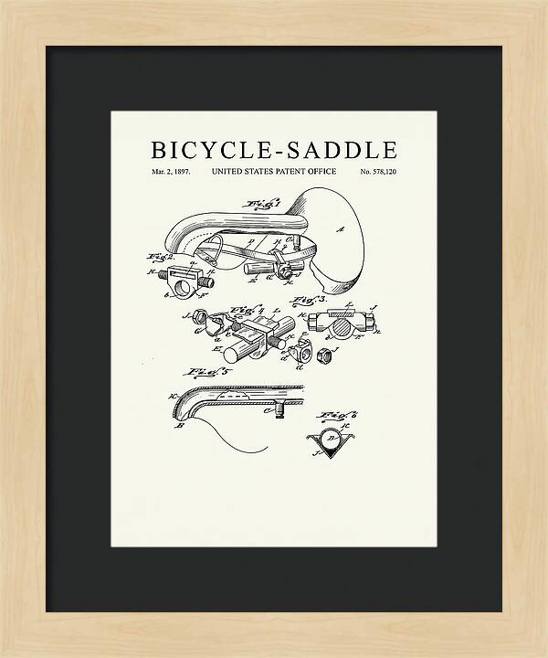 Bicycle Saddle Minimalist Patent Us578120a