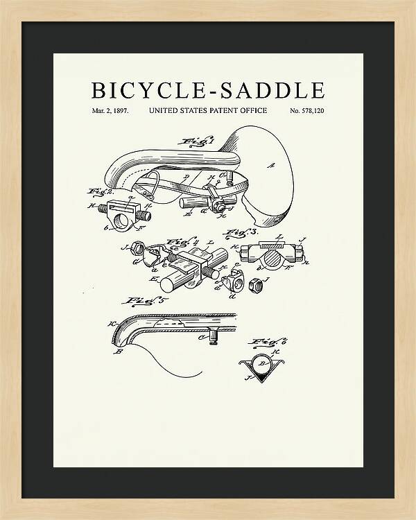 Bicycle Saddle Minimalist Patent Us578120a