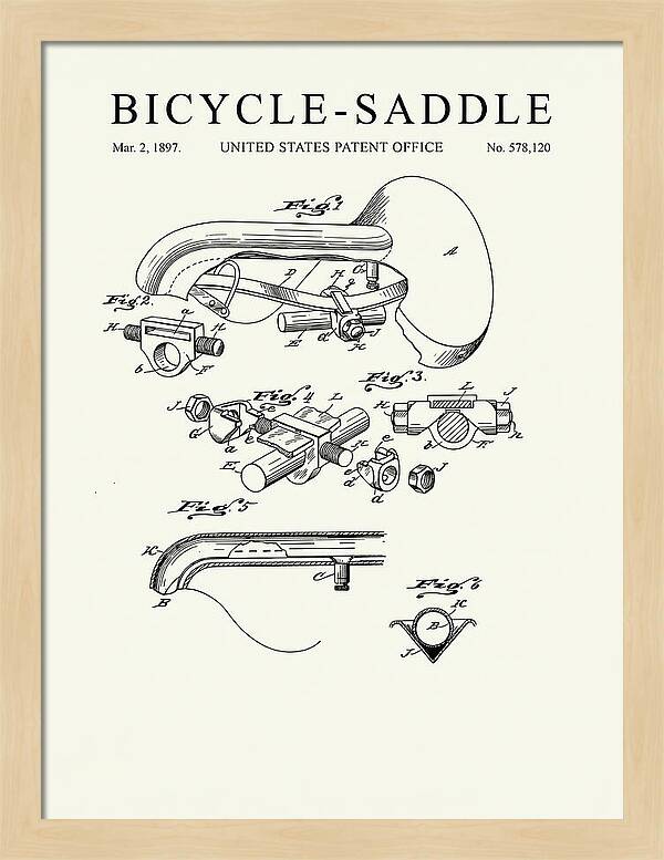 Bicycle Saddle Minimalist Patent Us578120a