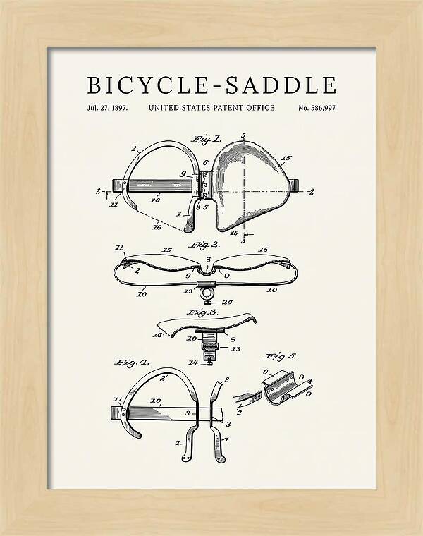 Bicycle Saddle Minimalist Patent Us586997a