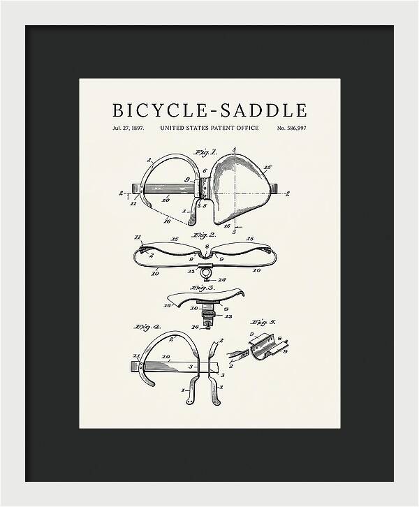 Bicycle Saddle Minimalist Patent Us586997a