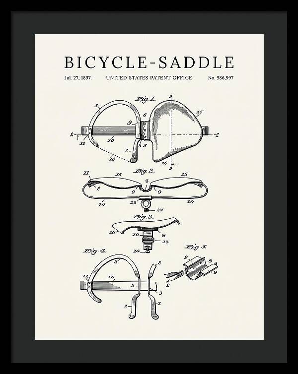 Bicycle Saddle Minimalist Patent Us586997a