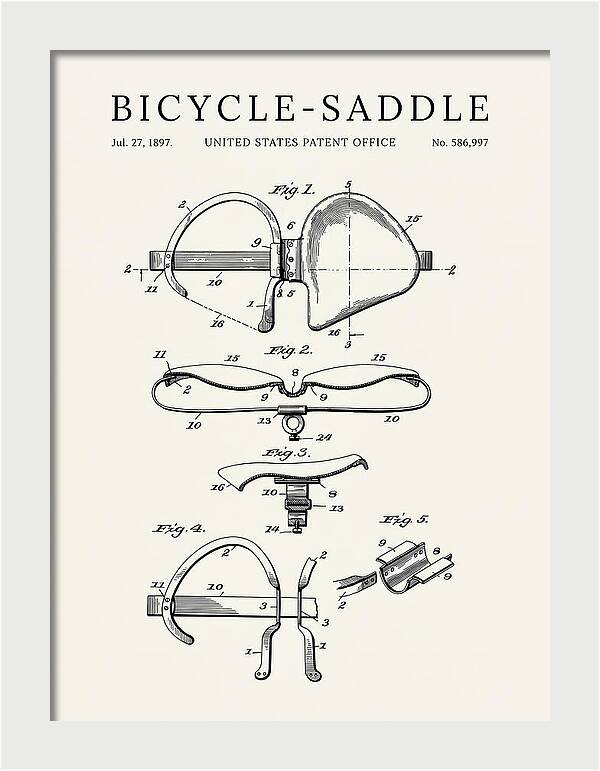 Bicycle Saddle Minimalist Patent Us586997a