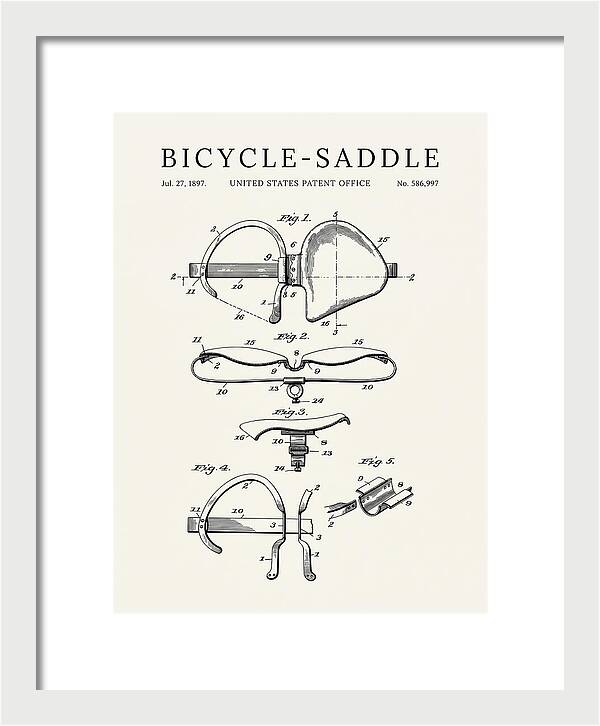 Bicycle Saddle Minimalist Patent Us586997a