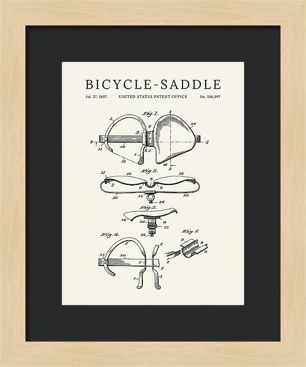 Bicycle Saddle Minimalist Patent Us586997a