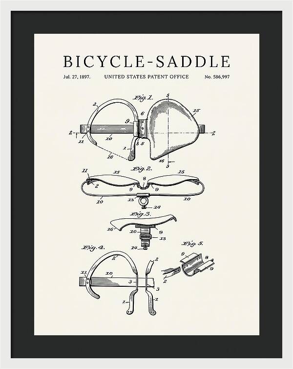 Bicycle Saddle Minimalist Patent Us586997a