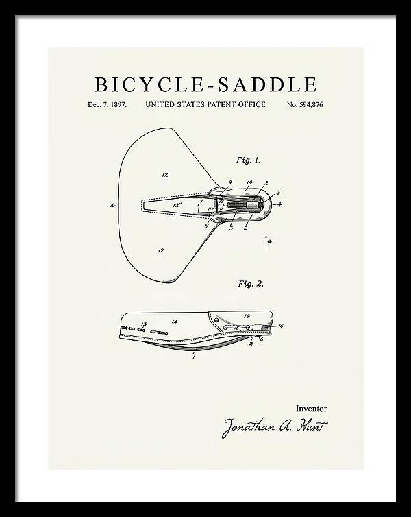 Bicycle Saddle Minimalist Patent Us594876a