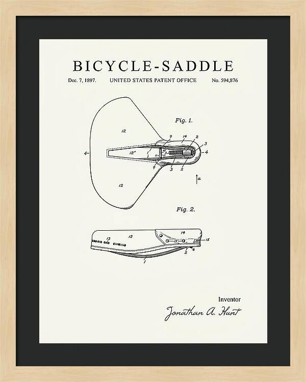 Bicycle Saddle Minimalist Patent Us594876a