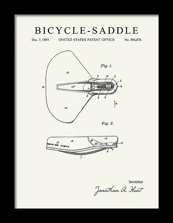 Bicycle Saddle Minimalist Patent Us594876a
