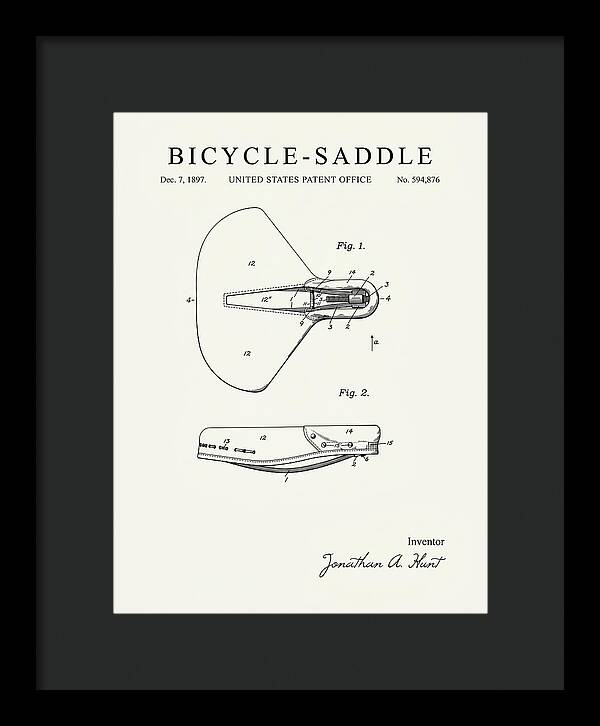 Bicycle Saddle Minimalist Patent Us594876a