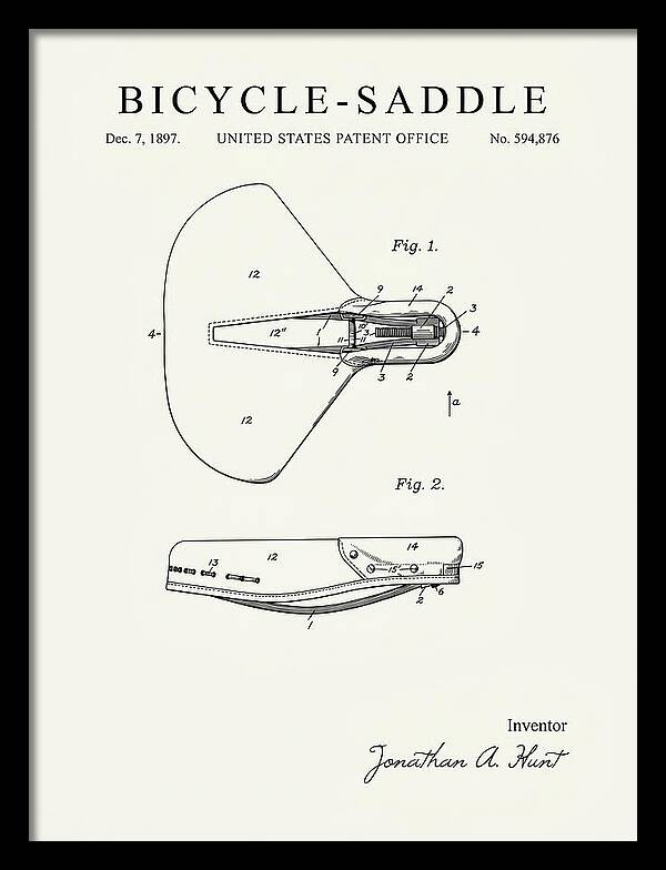 Bicycle Saddle Minimalist Patent Us594876a