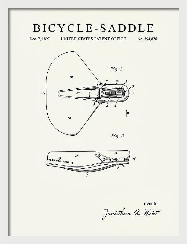 Bicycle Saddle Minimalist Patent Us594876a