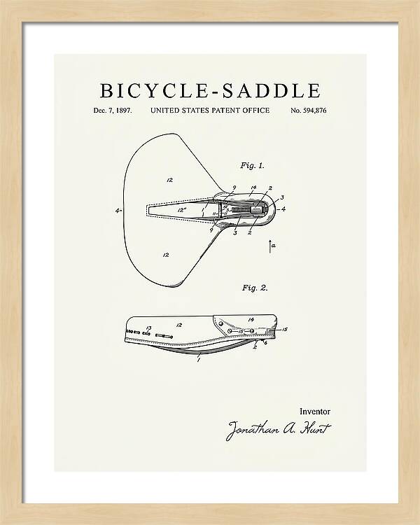 Bicycle Saddle Minimalist Patent Us594876a