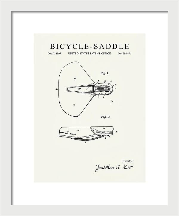 Bicycle Saddle Minimalist Patent Us594876a
